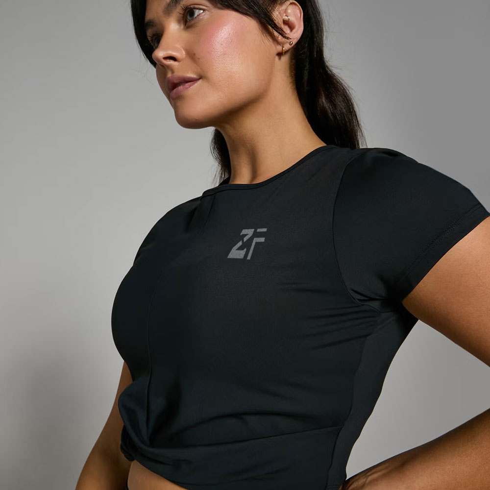 Women’s Tempo Seamless Crop Top – Black