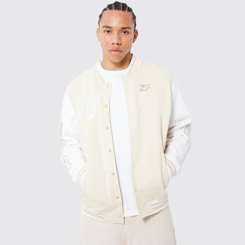 Oversized Boxy Jersey Varsity Jacket