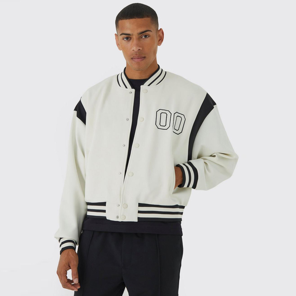 Nylon Varsity Jacket with Badges