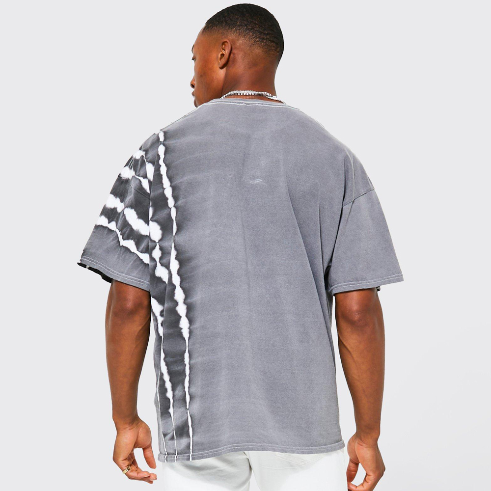 Oversized Extended Neck Over The Seam Gothic Back Print T-shirt