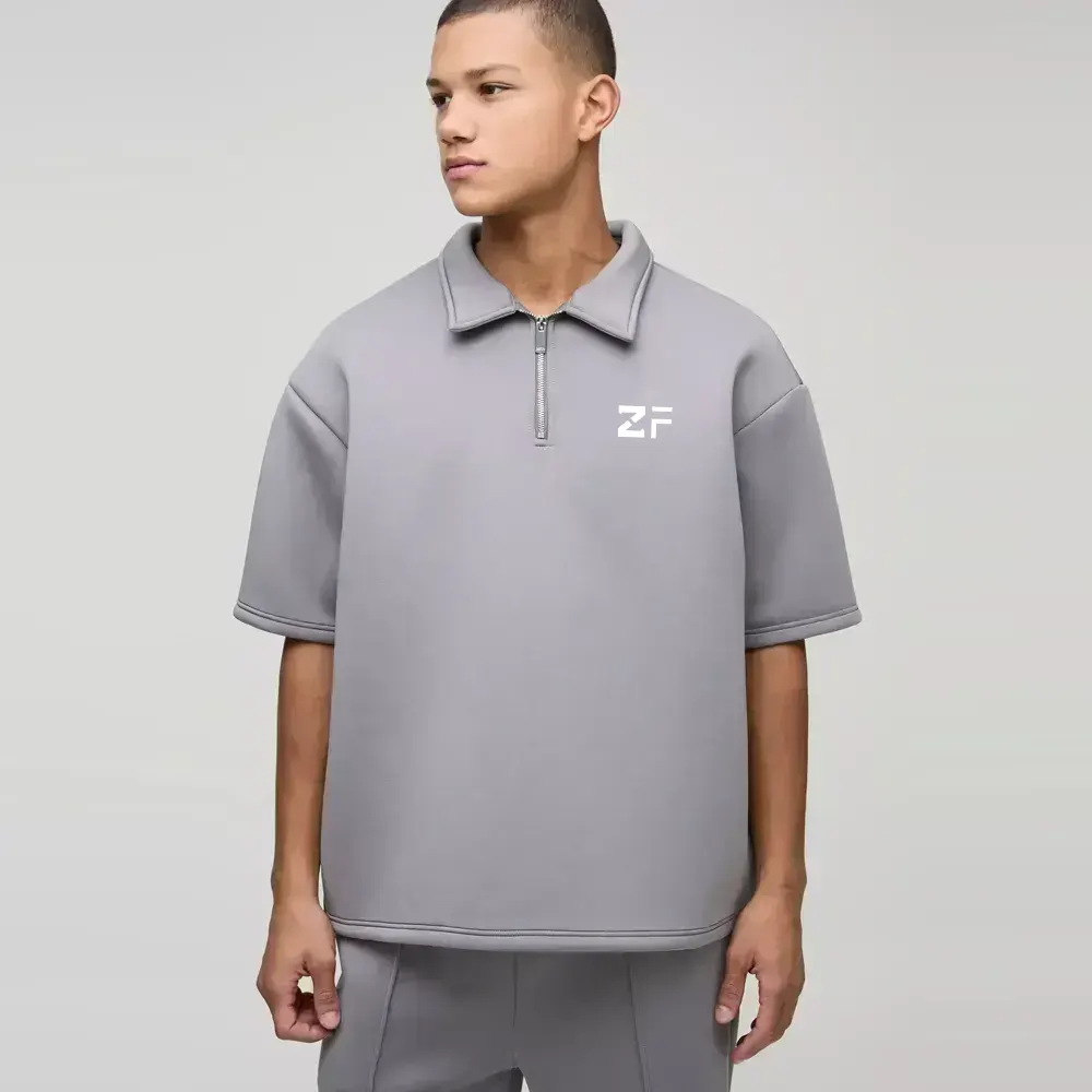 Oversized Boxy Pinstripe Revere Polo