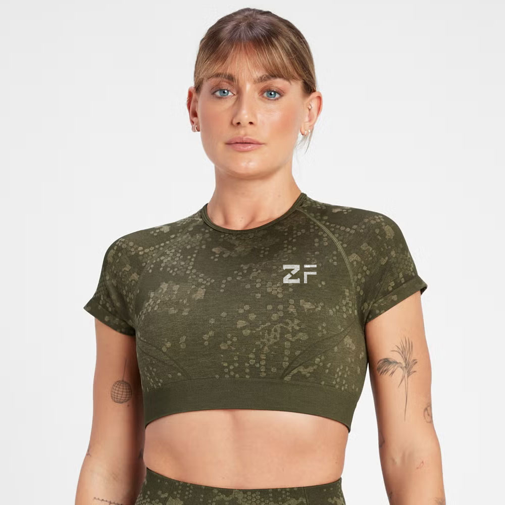 Ultra Seamless Crop Top – Stone Blue