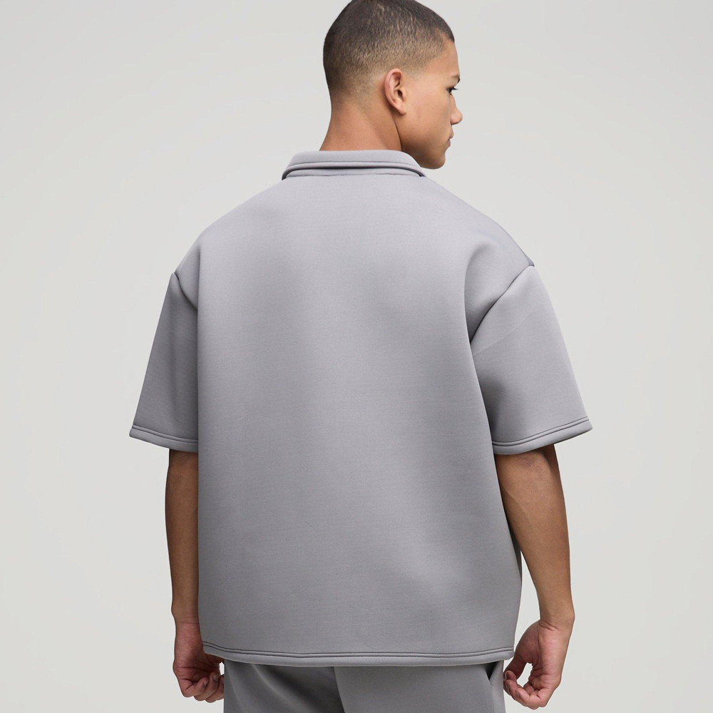 Oversized Boxy Pinstripe Revere Polo