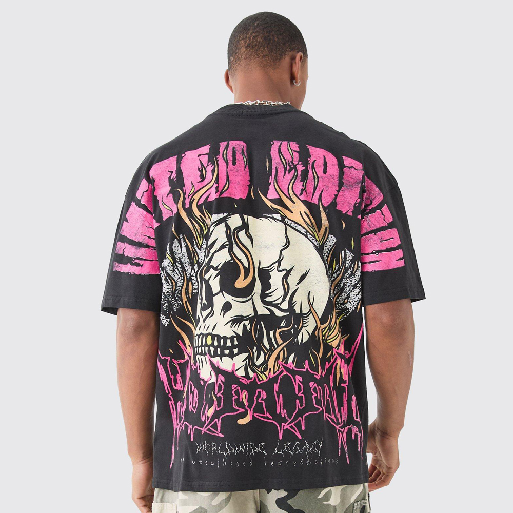 Oversized Bleach Tie Dye Graphic T-shirt
