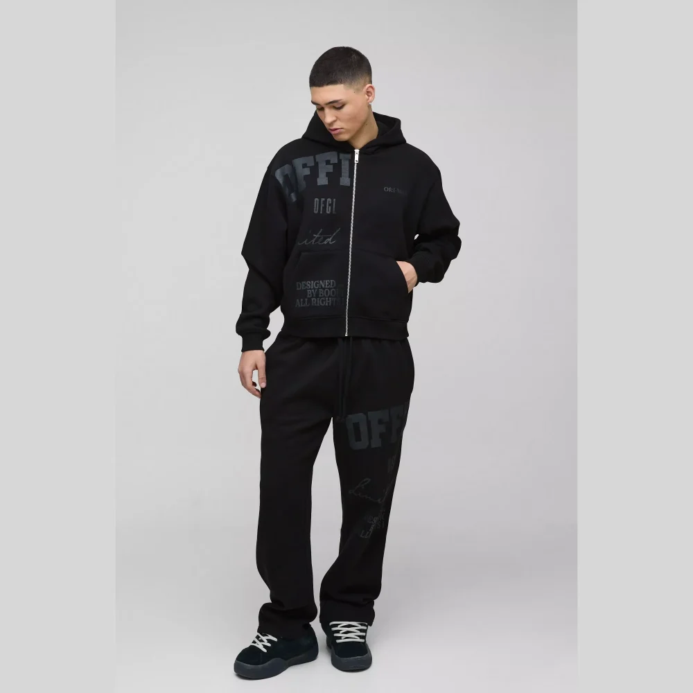 Oversized Man Washed T-Shirt & Jogger Long Set
