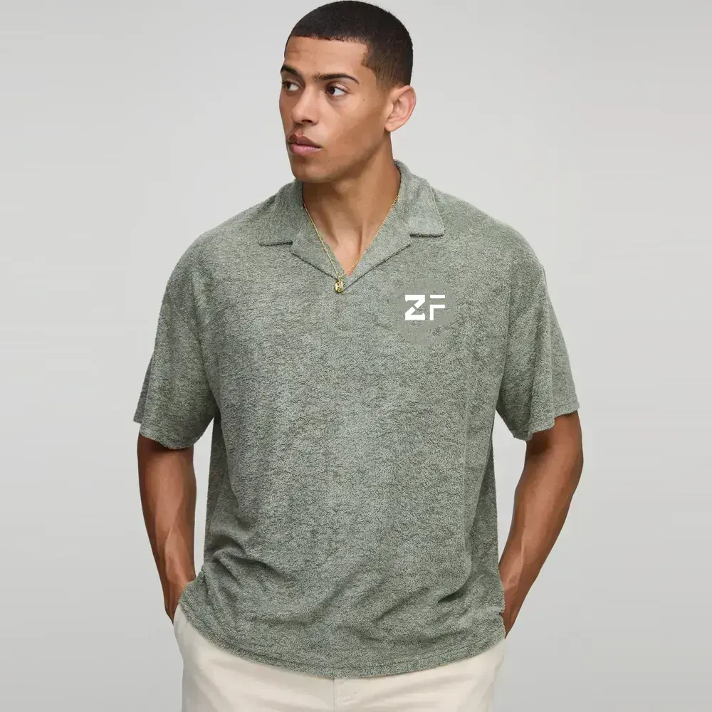 Slim Panelled Zip Neck Interlock Polo