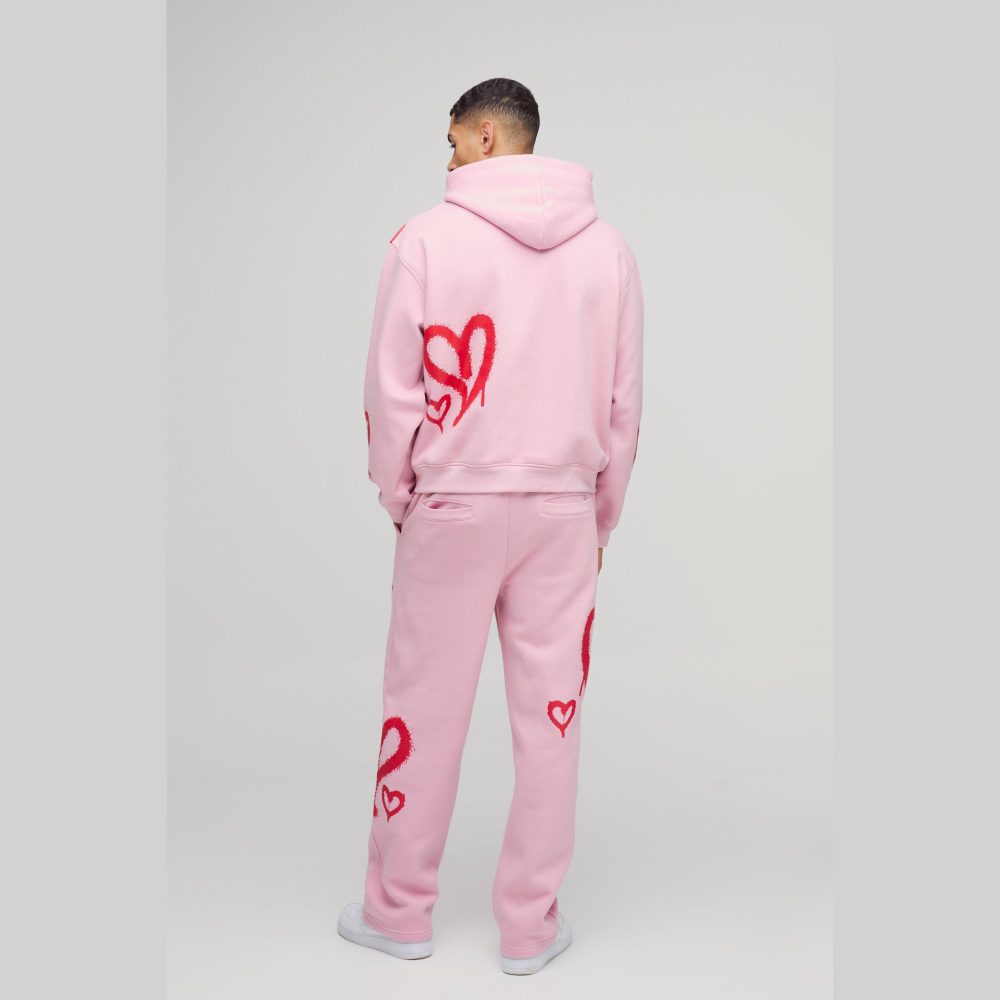 Oversized Worldwide Cross Zip Hooded Short Tracksuit