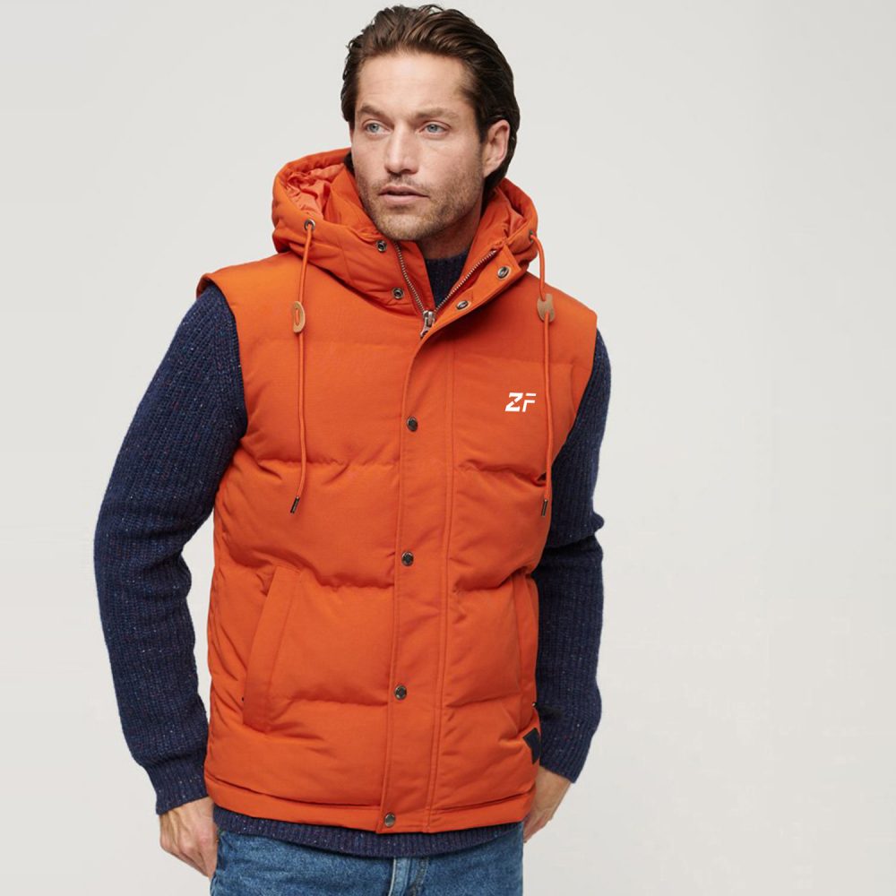 Hooded Microfibre Sports Puffer Jacket