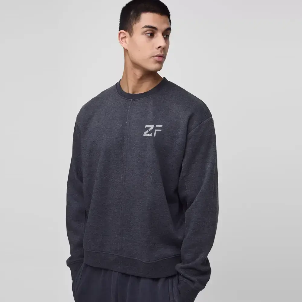 Regular Fit Man Official Colour Block Zip Funnel Neck Sweat