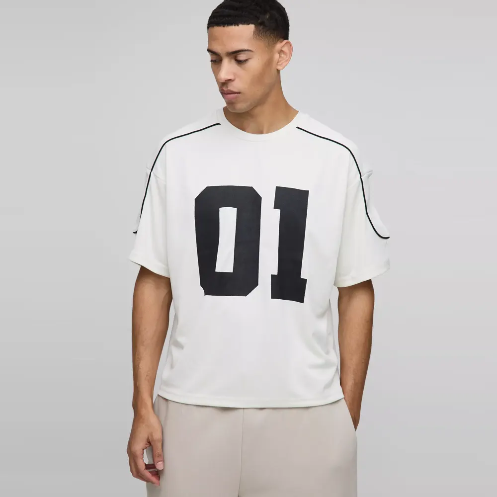 Oversized Floral Line Drawing Scuba T-shirt
