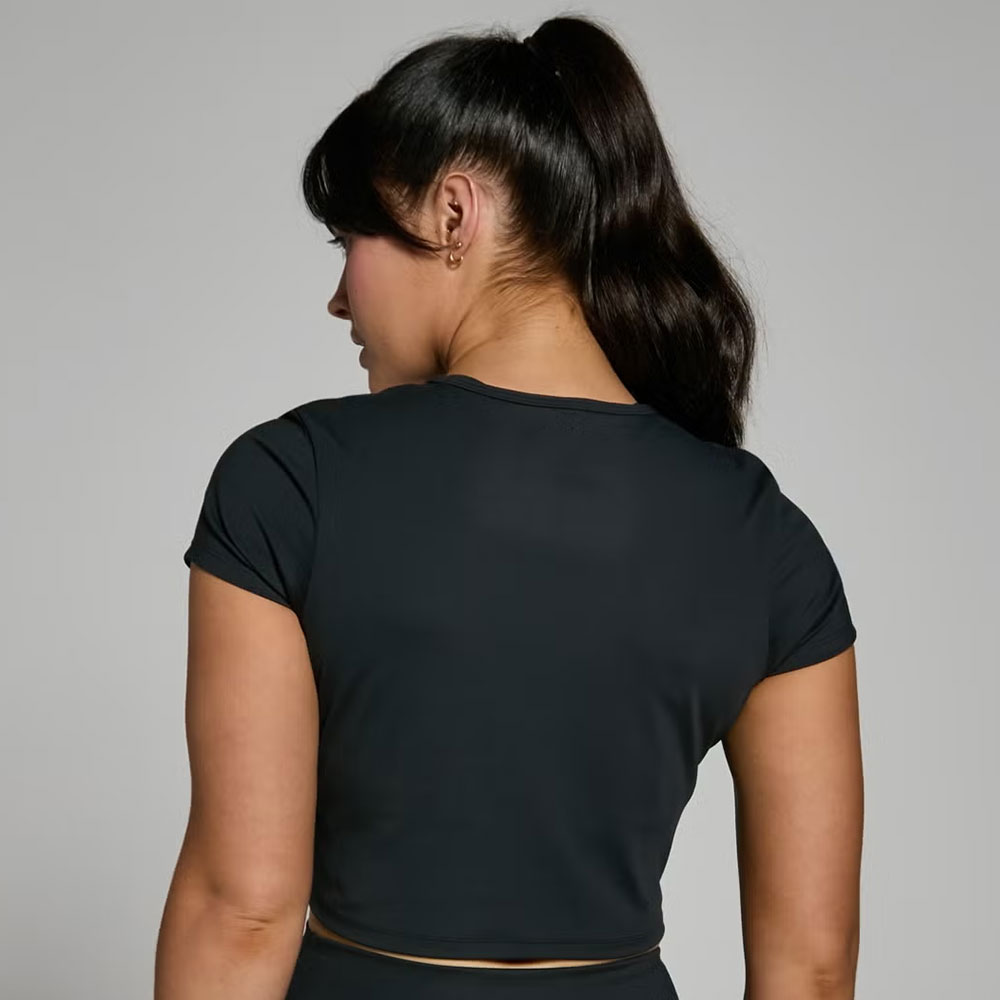 Women’s Tempo Seamless Crop Top – Black