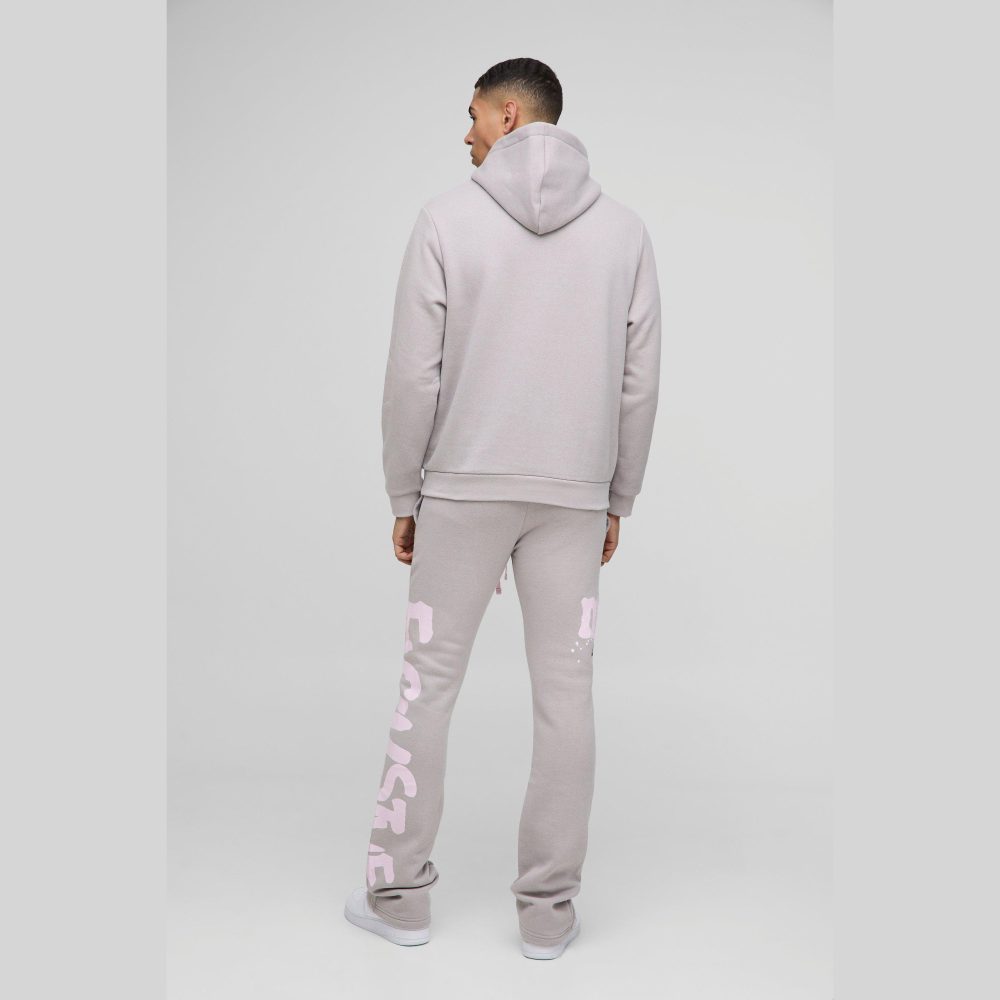 Oversized Mesh Layer Varsity Printed Gusset T-Shirt & Jogger Set