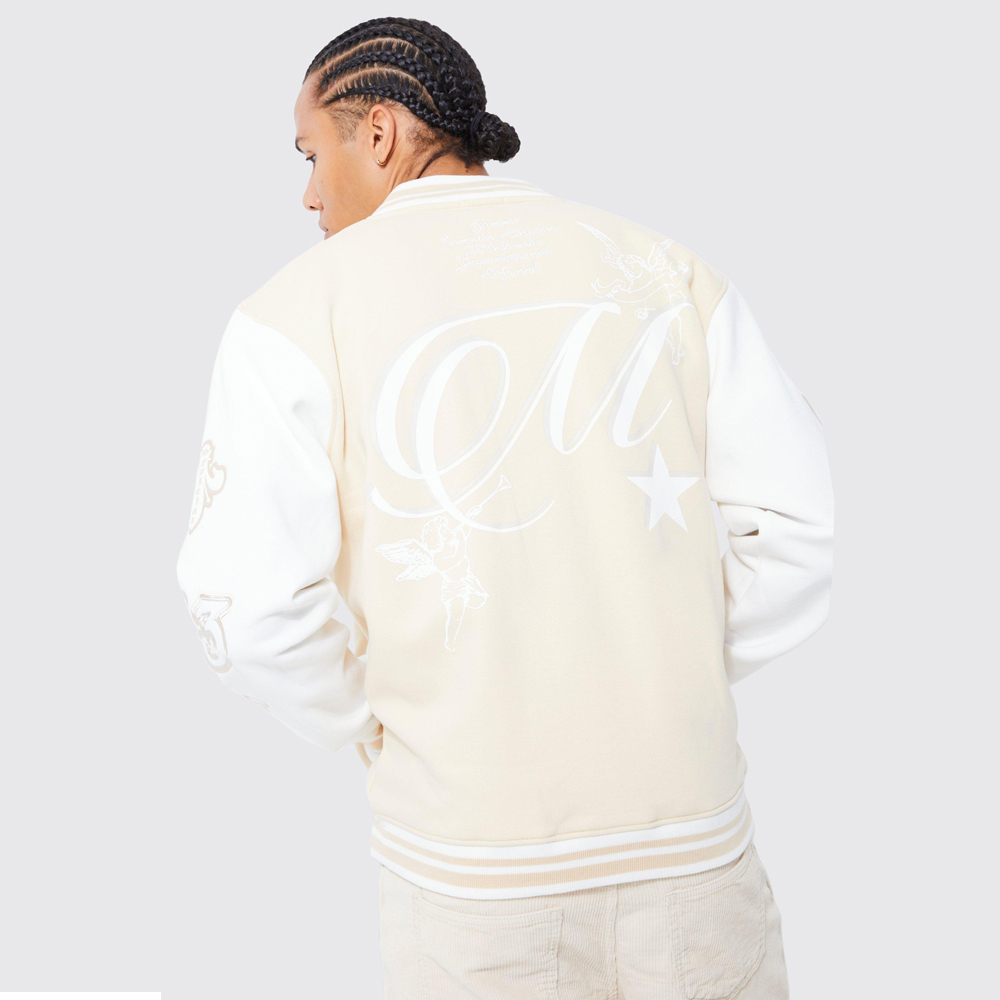 Oversized Boxy Jersey Varsity Jacket