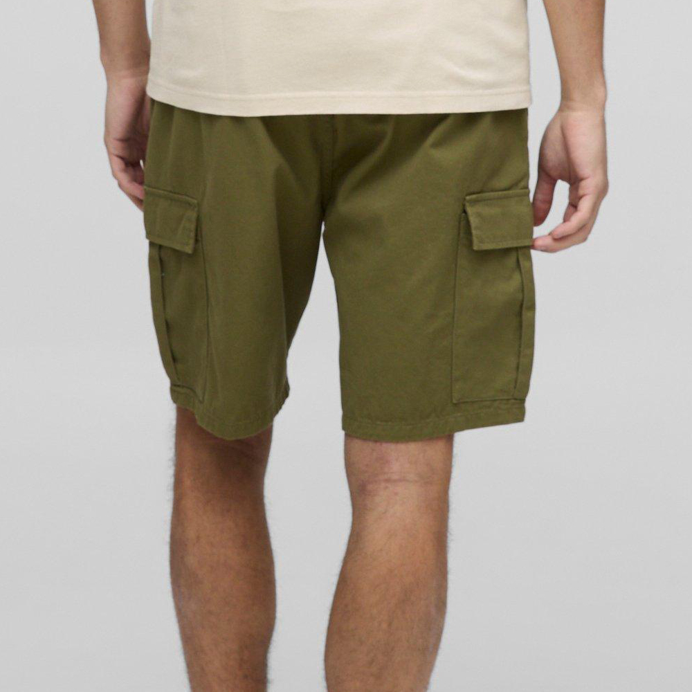 Plus Loose Fit Cargo Acid Wash Jersey Shorts