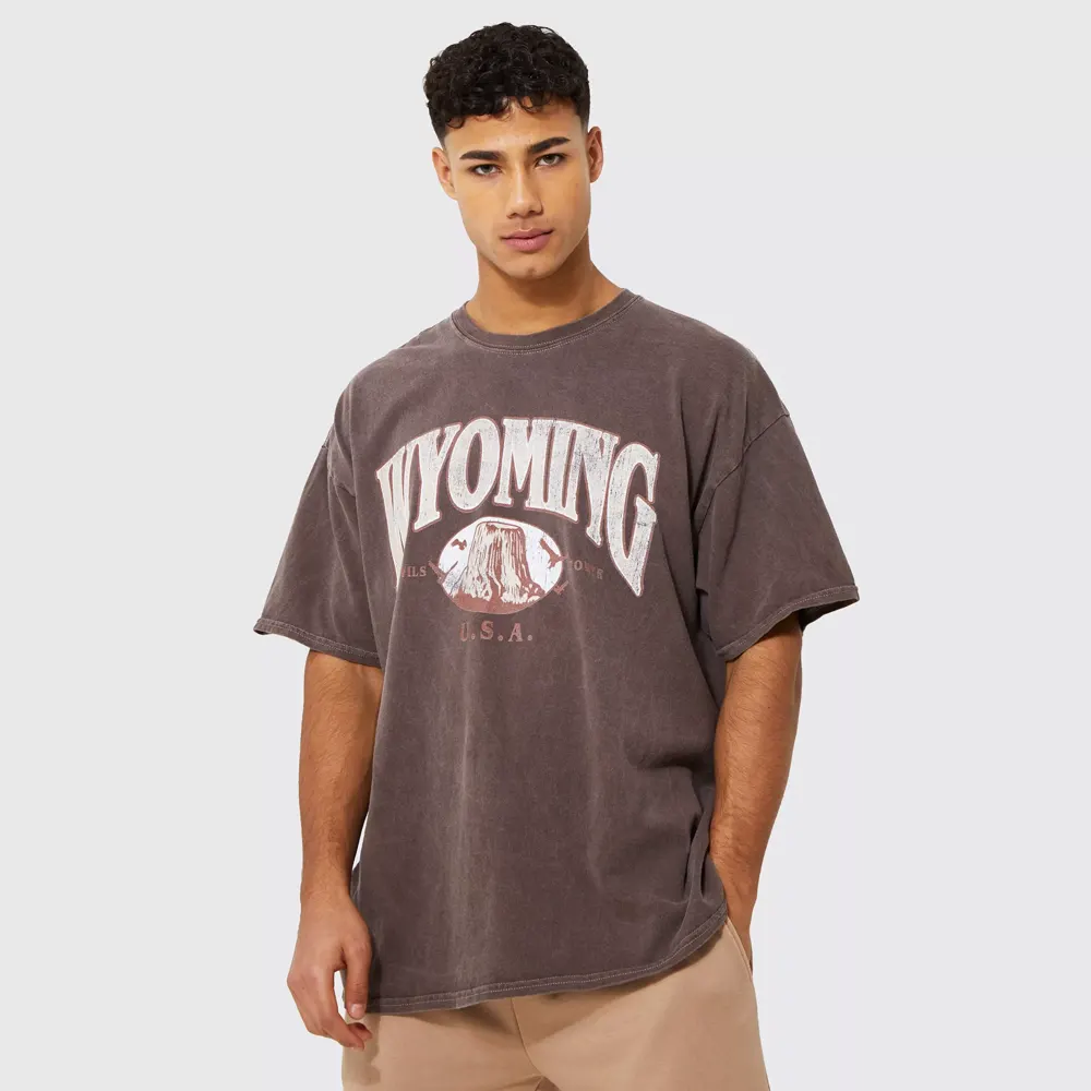 Oversized Washed Dove Graphic T-Shirt