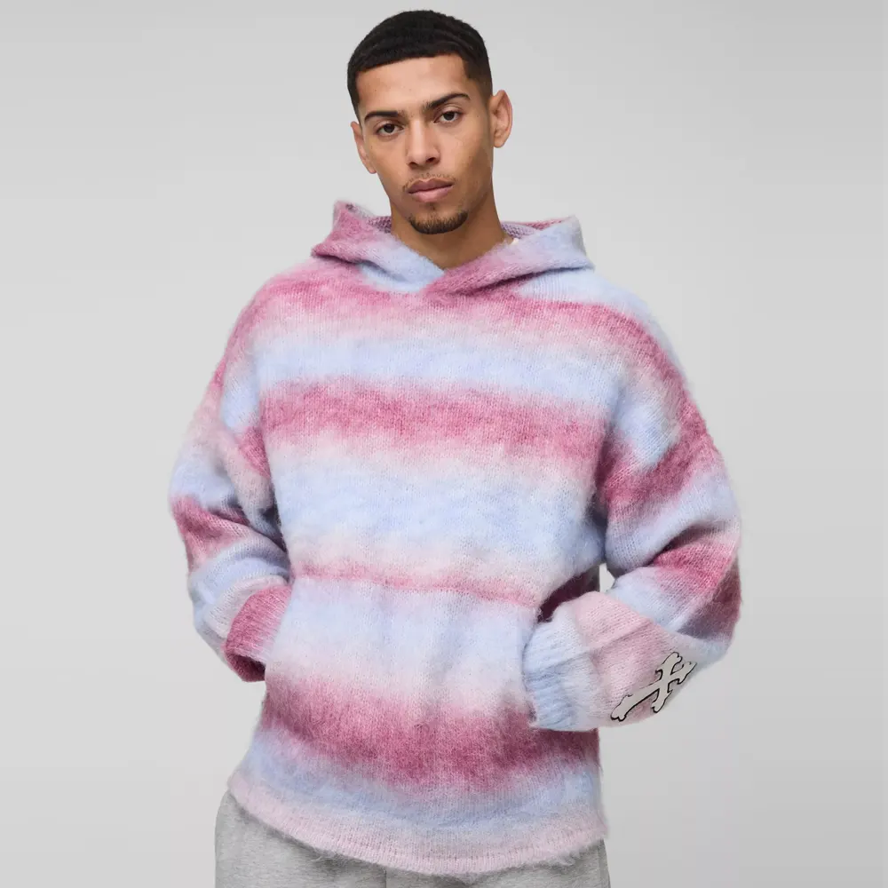 Oversized Boxy Doodle Graphic Puff Print Hoodie