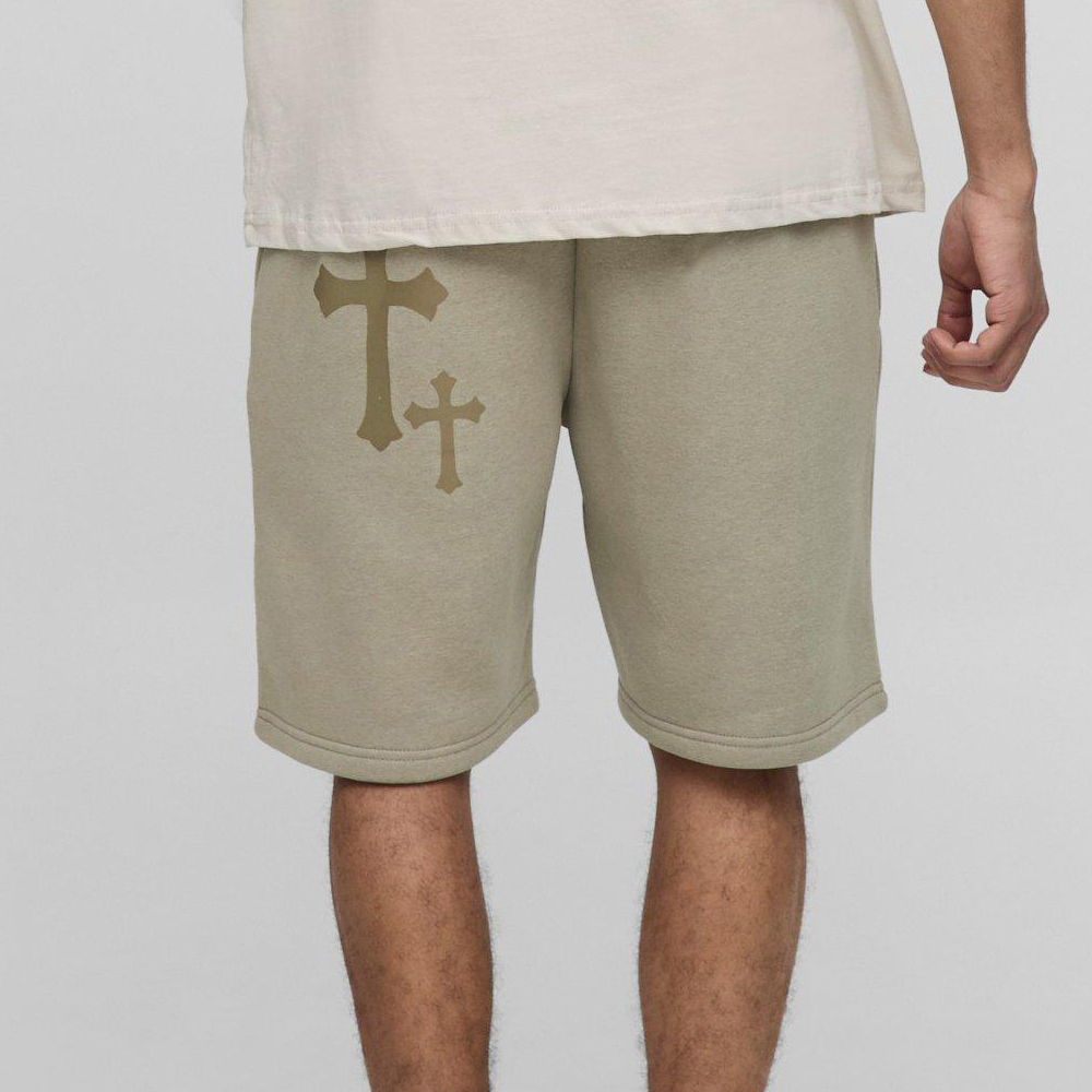 Slim Fit Bonded Scuba Short Length Pintuck Shorts