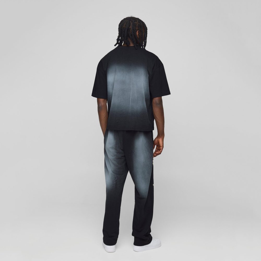 Oversized Boxy Official Tonal Print Zip Hooded Tracksuit